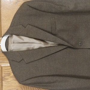 Franco‎ Tassi Vintage Men's 42L Wool Herringbone Sport Coat Blazer Jacket Brown